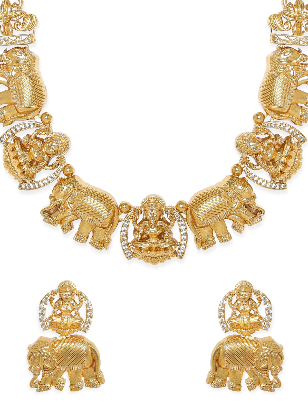 Rubans Gilded Elegance: AD Necklace Set Jewellery Sets