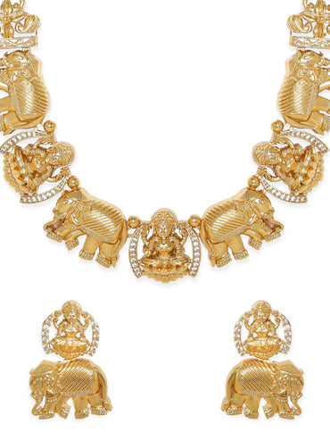 Rubans Gilded Elegance: AD Necklace Set Jewellery Sets