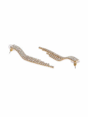 Rubans Gleaming Elegance Gold-Tone Zircon Jewellery Set Jewellery Sets