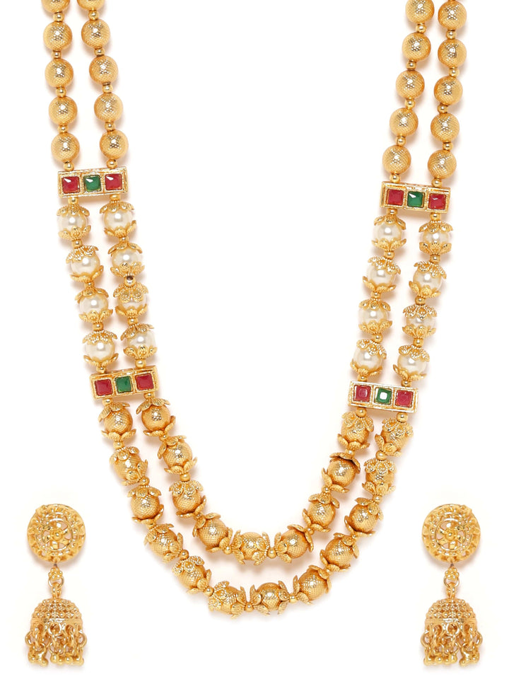 Rubans Gold-Plated 2 Layered Necklace Set Jewellery Sets