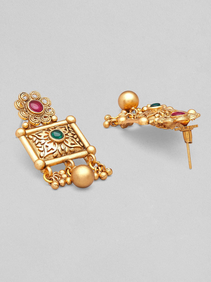 Rubans Gold Plated Assorted Stone Studded Choker Necklace Jewellery Set Necklace Set