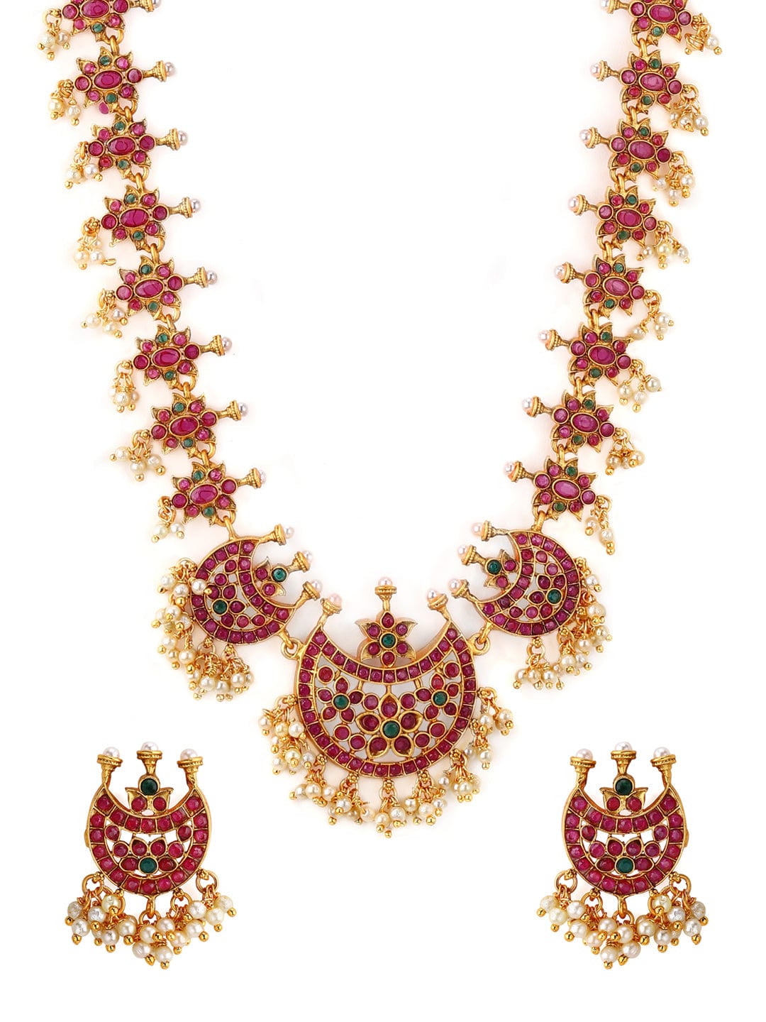 Rubans Gold Plated Color Stone  Necklace Set Necklace Set