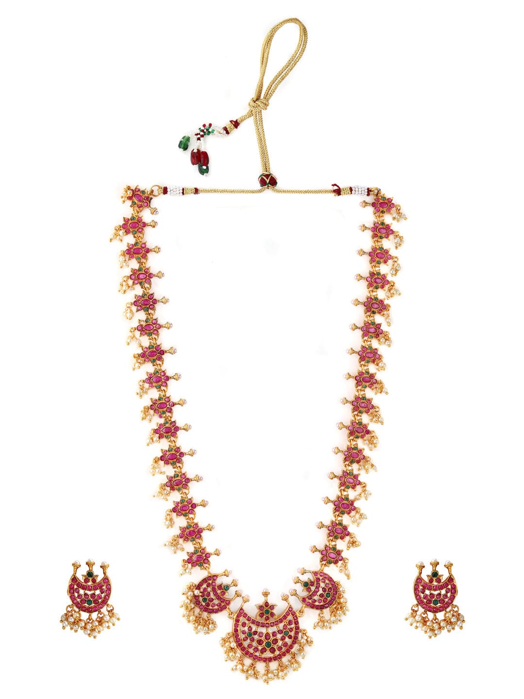 Rubans Gold Plated Color Stone  Necklace Set Necklace Set