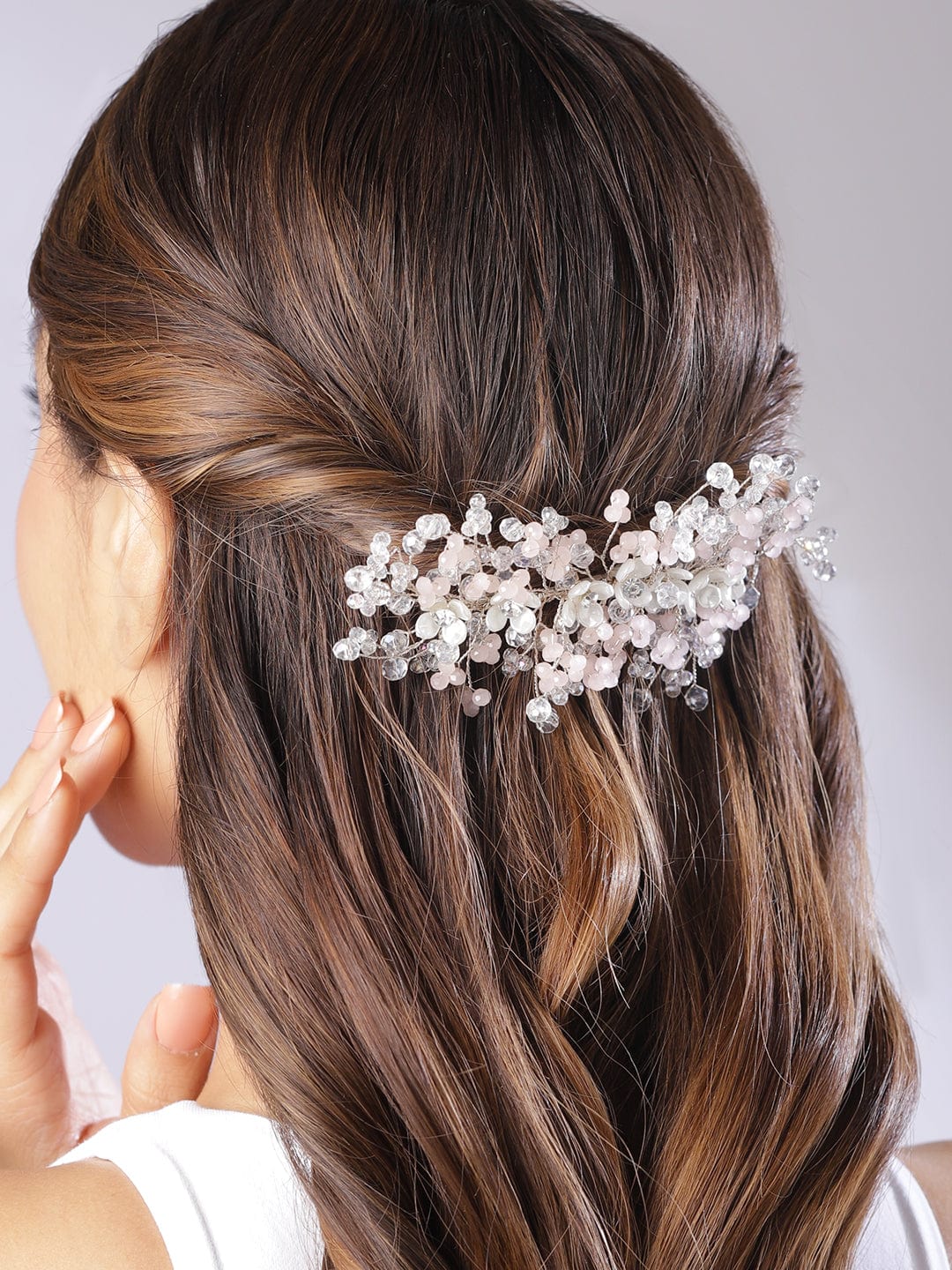Rubans Gold Plated Crystal Studded Tiara Hair Accessories