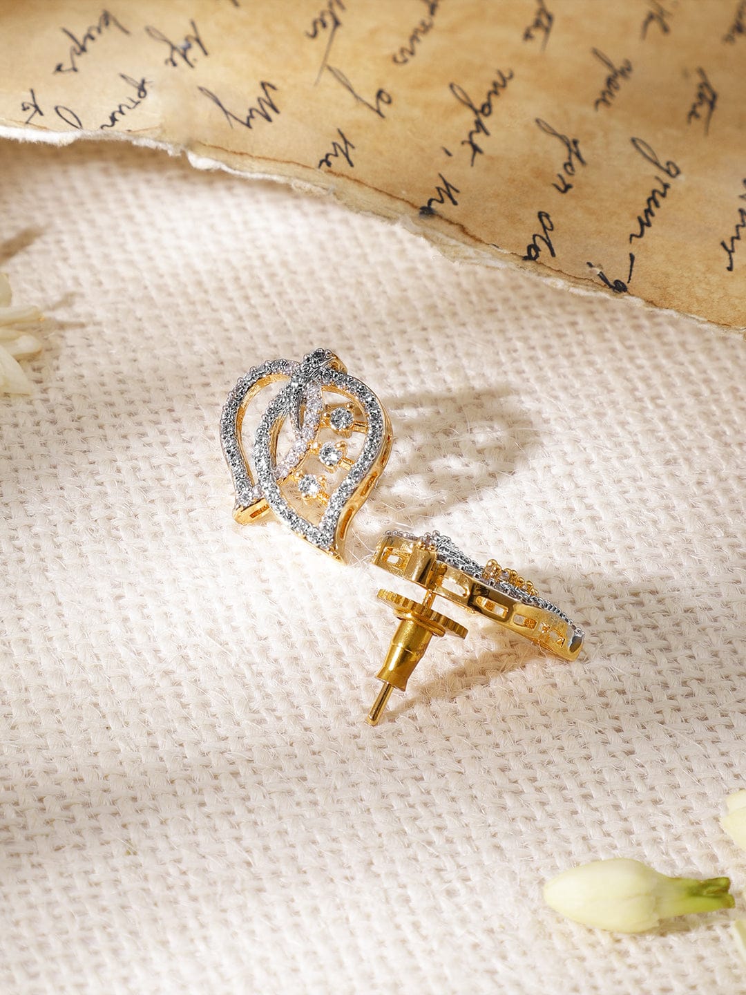 Rubans Gold- Plated Cubic Zirconia Stone- Studded Jewellery Set Jewellery Set