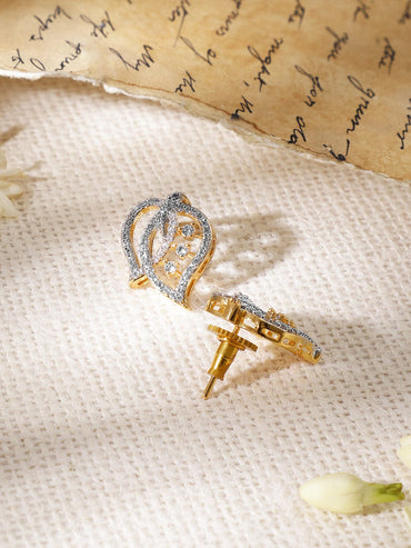 Rubans Gold- Plated Cubic Zirconia Stone- Studded Jewellery Set Jewellery Set