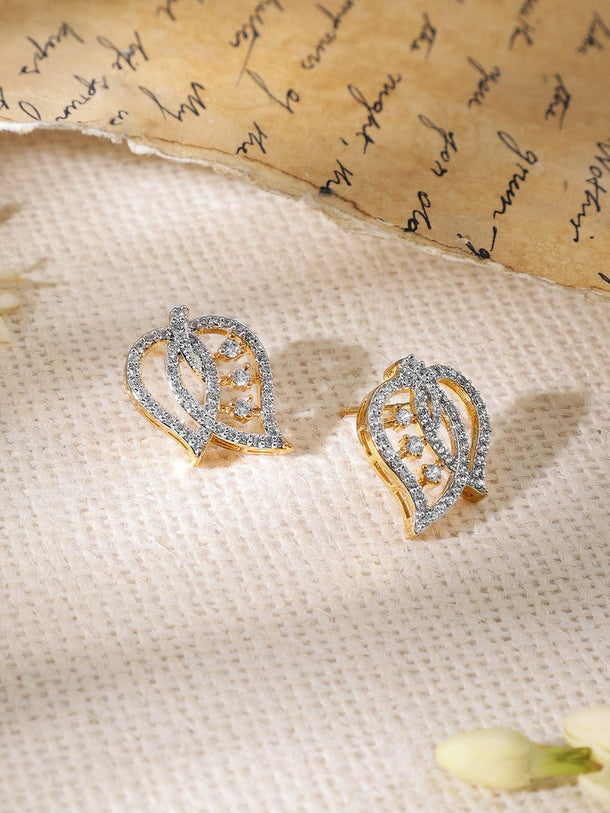 Rubans Gold- Plated Cubic Zirconia Stone- Studded Jewellery Set Jewellery Set