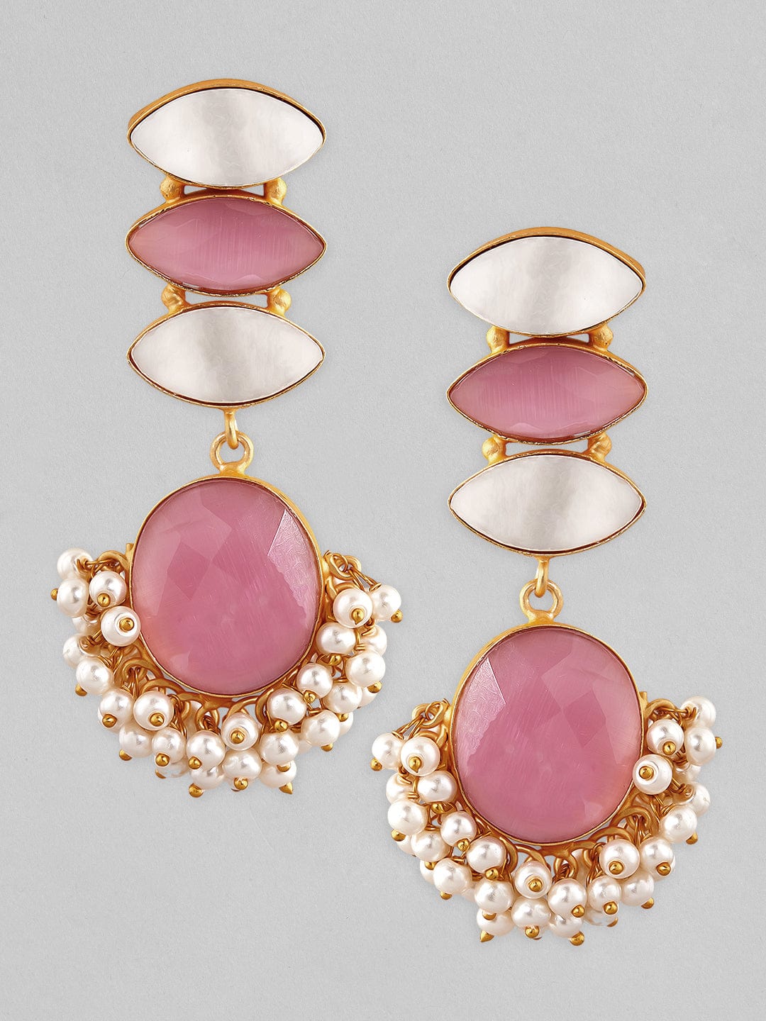 Buy Divine Pink Dangle-Jhumka Earrings! – Odette