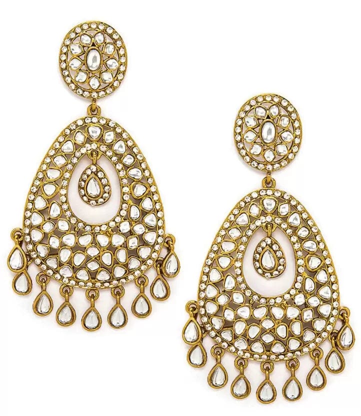 Rubans Gold Plated Elegant  Chandbali Earrings Earrings