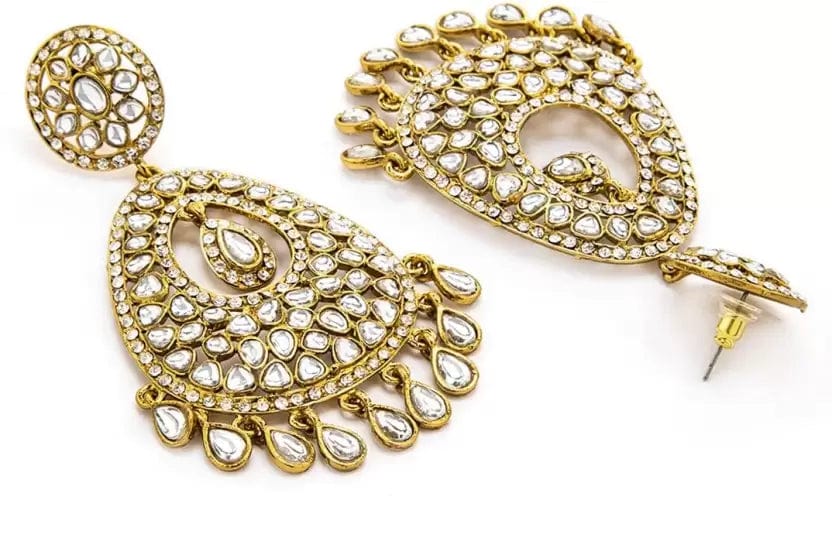 Rubans Gold Plated Elegant  Chandbali Earrings Earrings