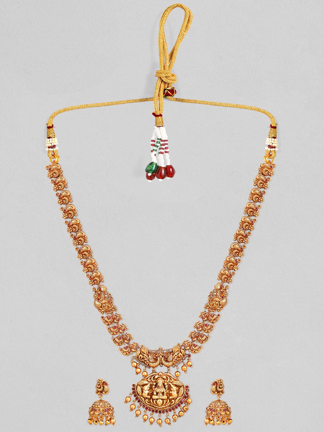 Rubans Gold Plated Godess Laxmi Pendant Necklace Set. Necklace Set