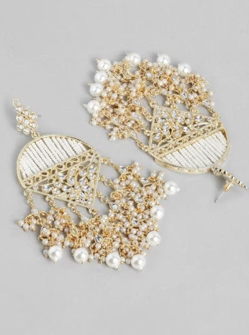 Julie Vos Pearl/Gold Windsor Pearl Statement Earrings