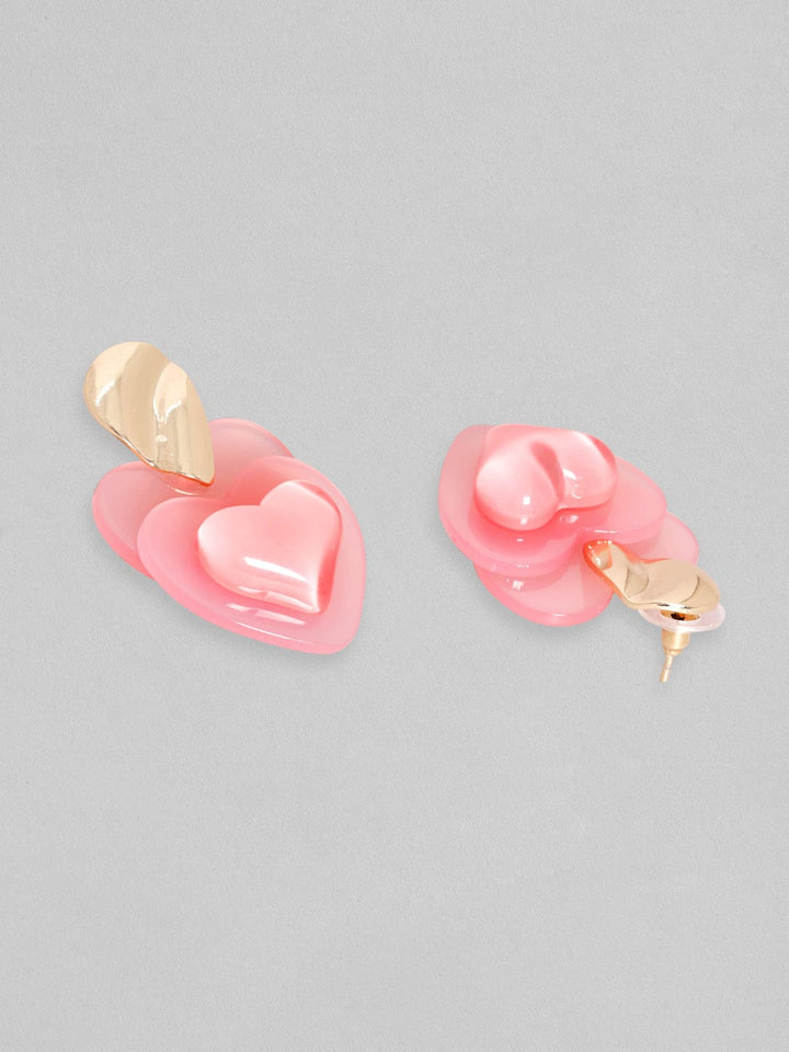 Rubans Gold-Plated Heart Shaped Drop Earrings Earrings