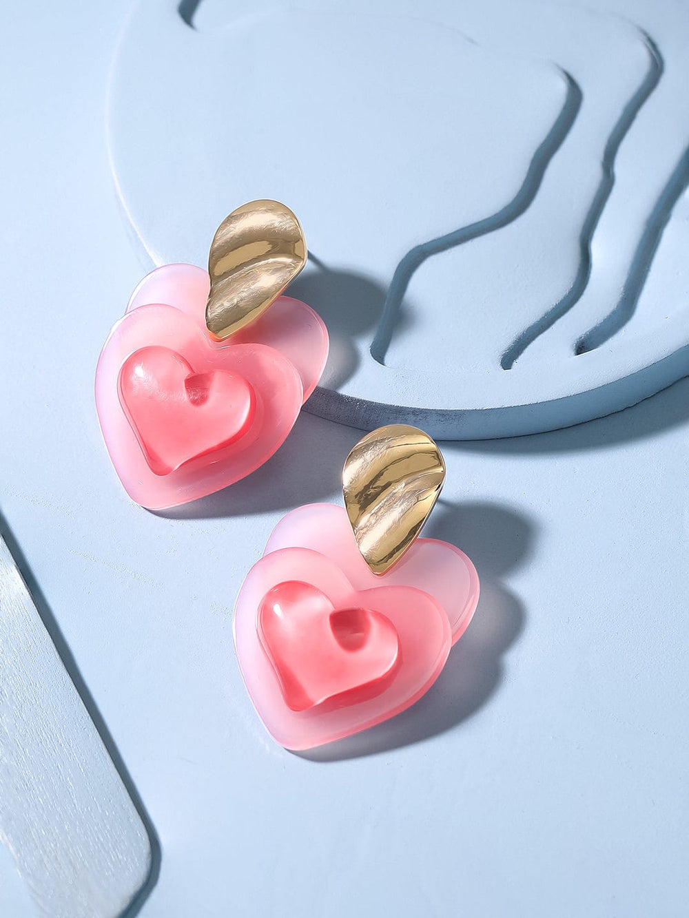 Rubans Gold-Plated Heart Shaped Drop Earrings Earrings