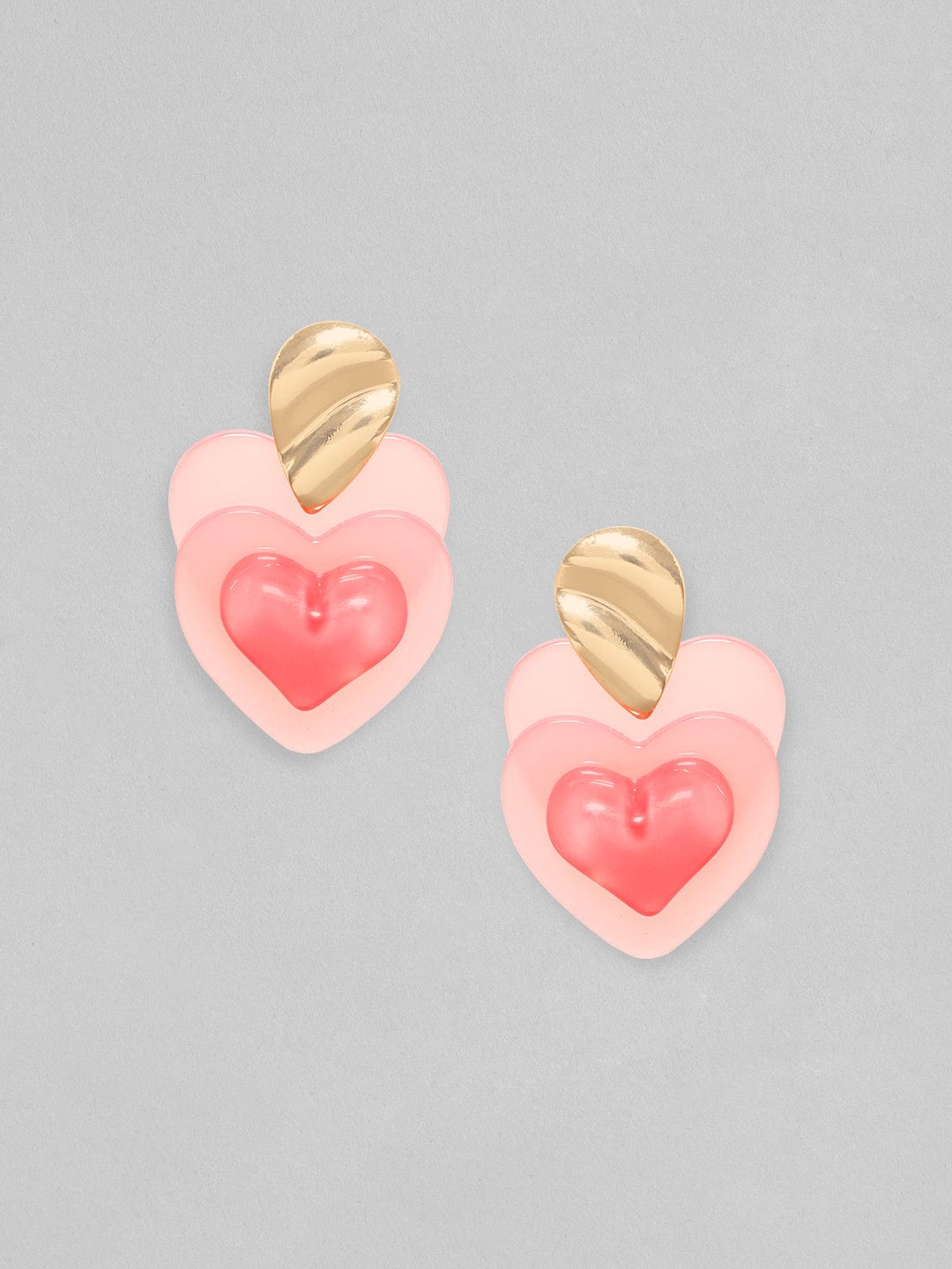 Rubans Gold-Plated Heart Shaped Drop Earrings Earrings