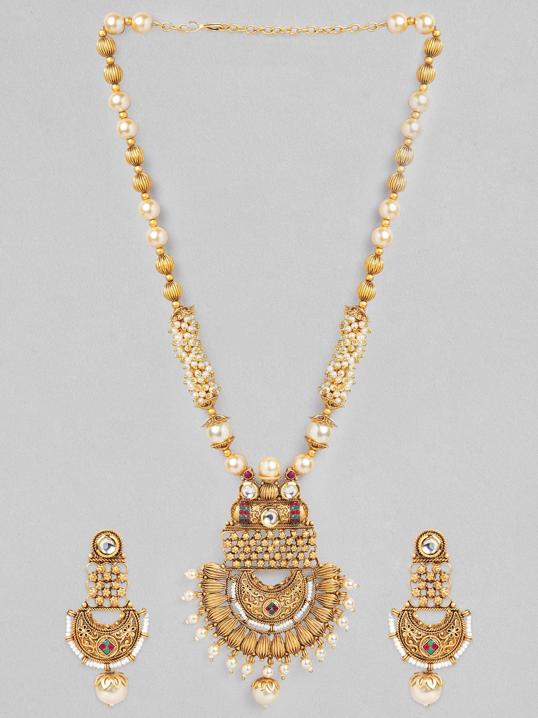 Lord Balaji Design Gold Plated Pendant with Black Thread Necklace Set –  www.soosi.co.in
