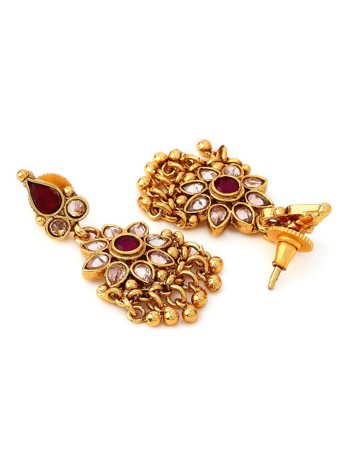 Rubans Gold Plated Kundan & Stone  Necklace Set Necklace Set