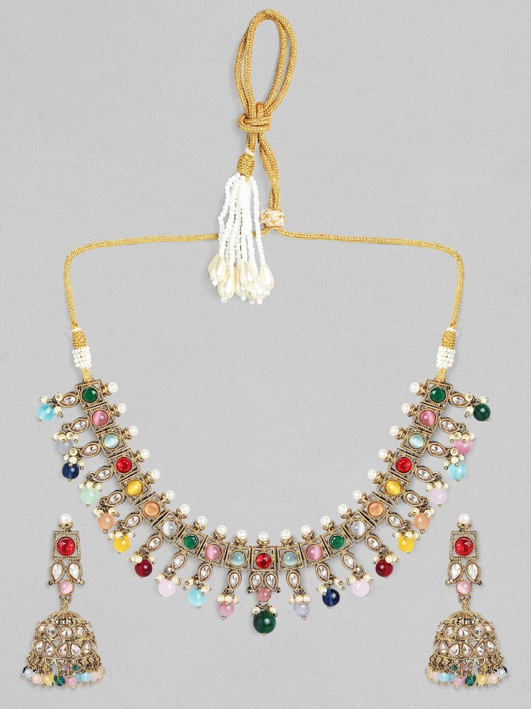 Round Emerald, Ruby and Sapphire Multi Color Faceted Beads Necklace – DDeco  Jewels