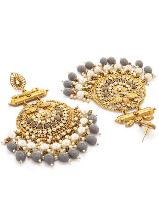 Matte Gold Designer Chandbali/ Indian Earrings – AryaFashions