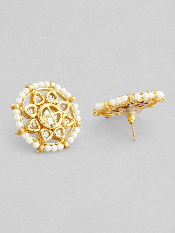Rubans Gold-Plated Pink Stone-Studded Beaded Jewellery Set Jewellery Set