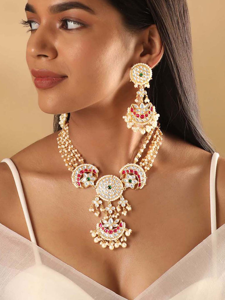 Buy online Pink Brass Choker Necklaces With Earring from Sets for Women by  Silvermerc Designs for ₹1870 at 80% off | 2024 Limeroad.com
