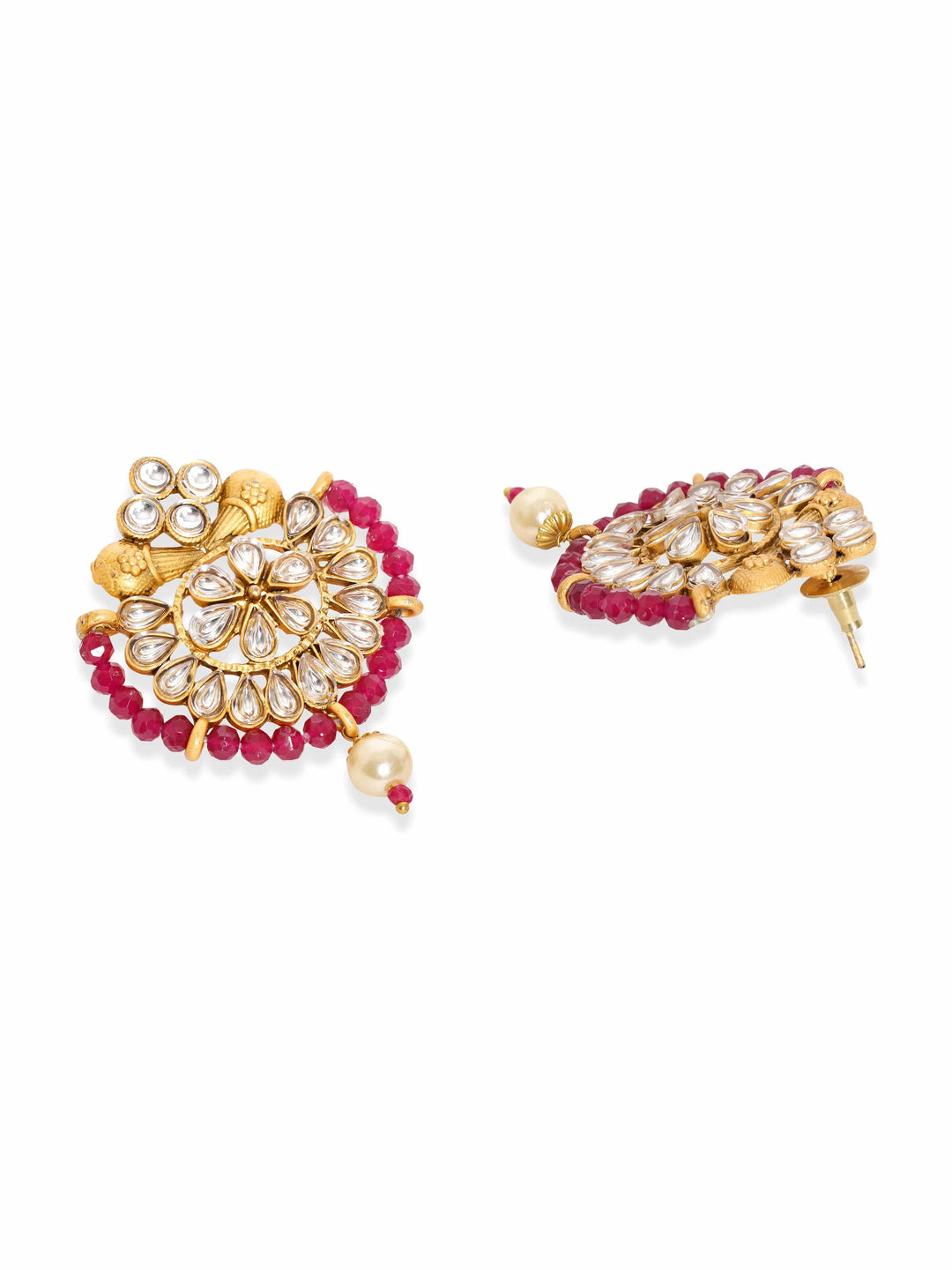 Rubans Gold-Plated Stone-Studded & Pearl Beaded Jewellery Set Jewellery Sets