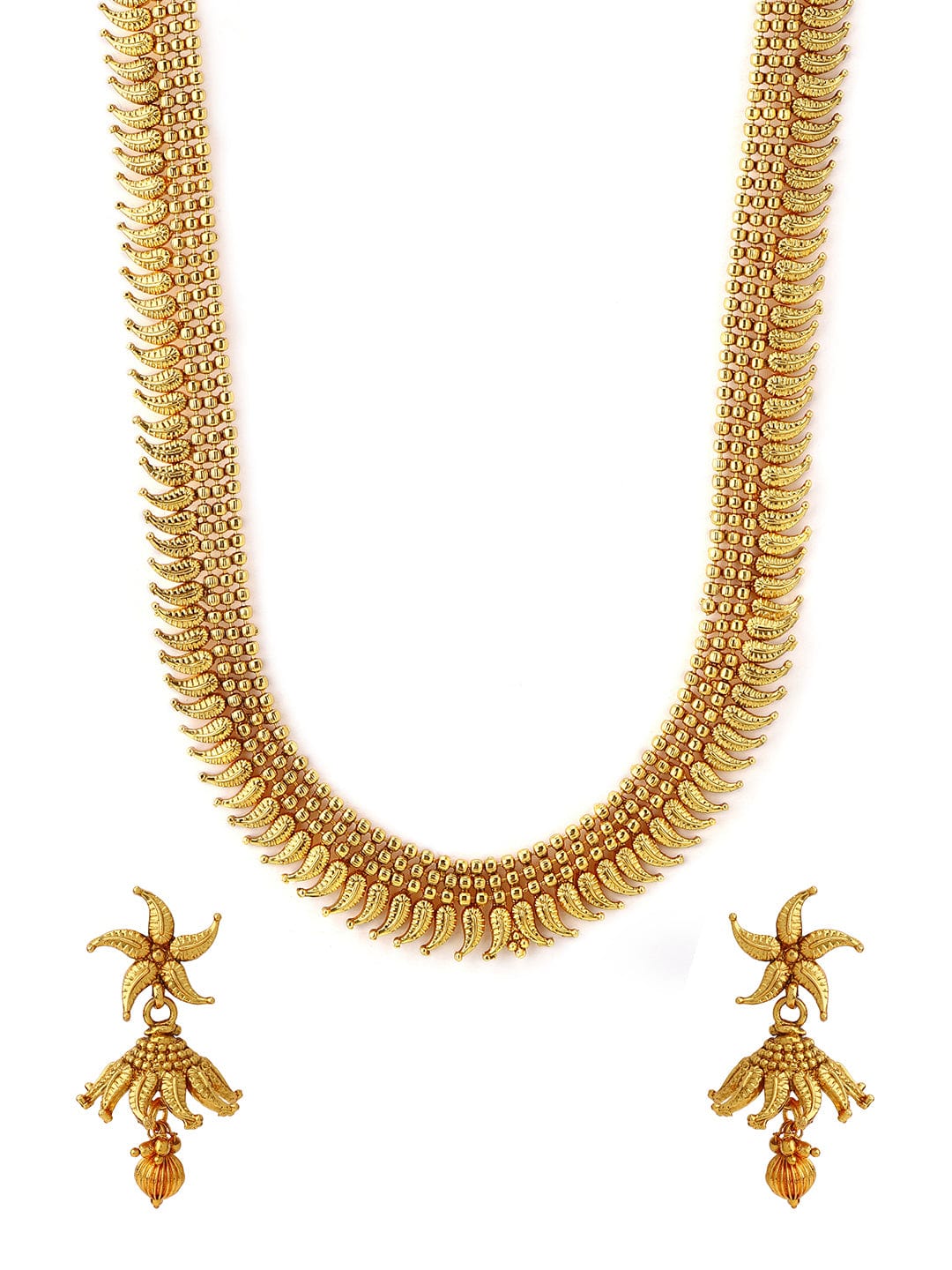 Rubans Gold Plated  Studded Necklace Set Necklace Set