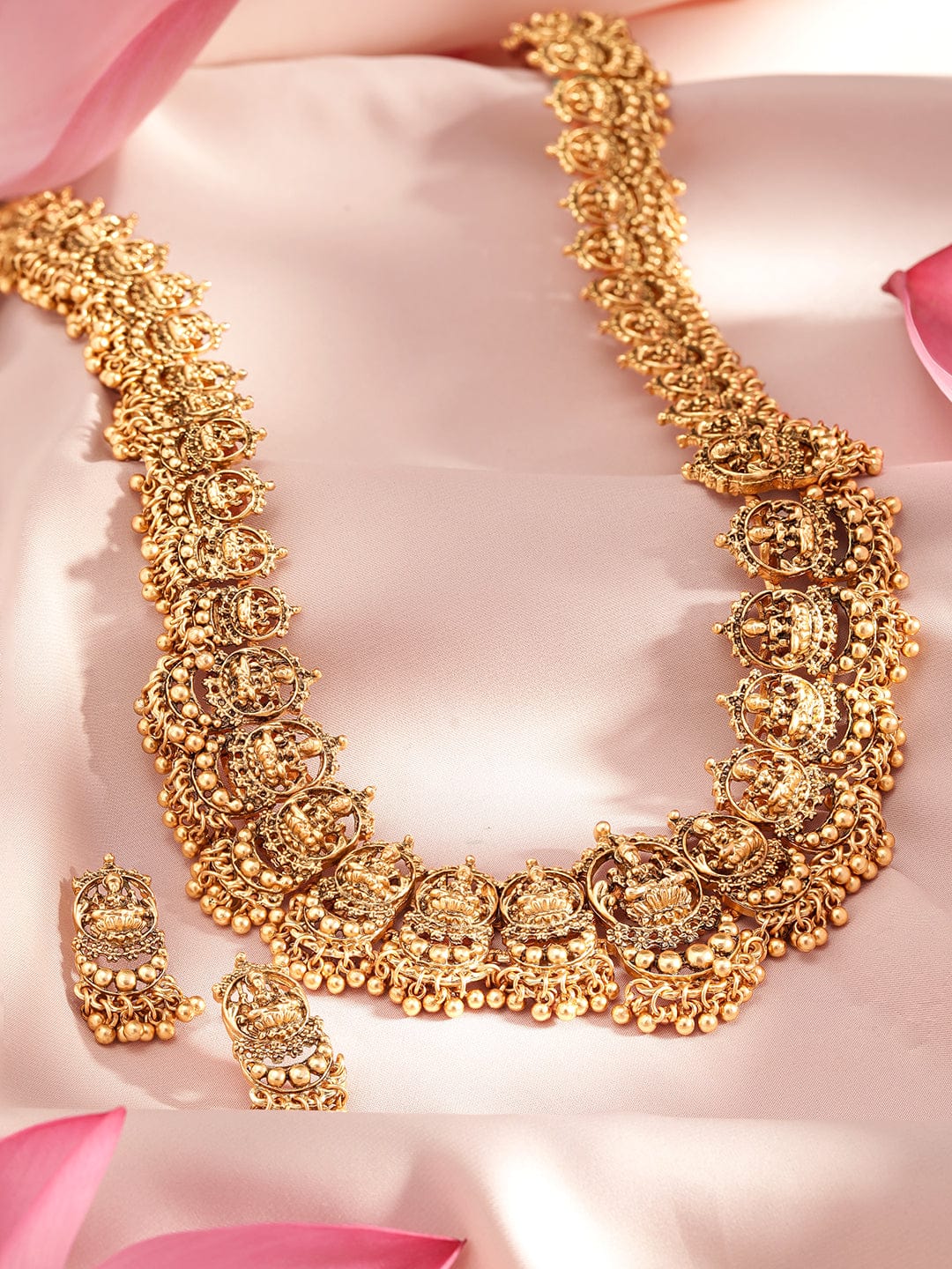 Rubans Gold Plated Temple Necklace Set Necklaces, Necklace Sets, Chains & Mangalsutra