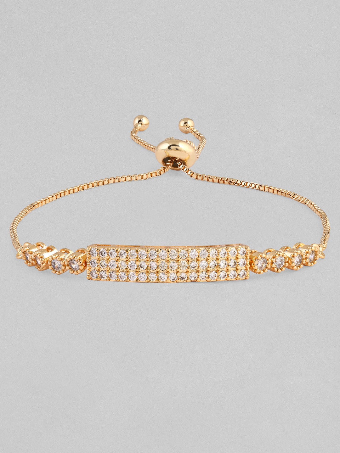 Rubans Gold Plated Western Bracelet Studded With American Diamonds. Bangles & Bracelets