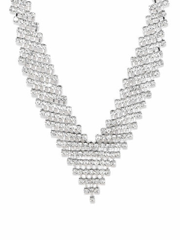 Rubans Gold Tone Mirror Studded Pearl beaded Choker Necklace Set Necklaces, Chains & necklace