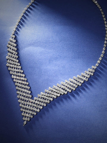 Rubans Gold Tone Mirror Studded Pearl beaded Choker Necklace Set Necklaces, Chains & necklace