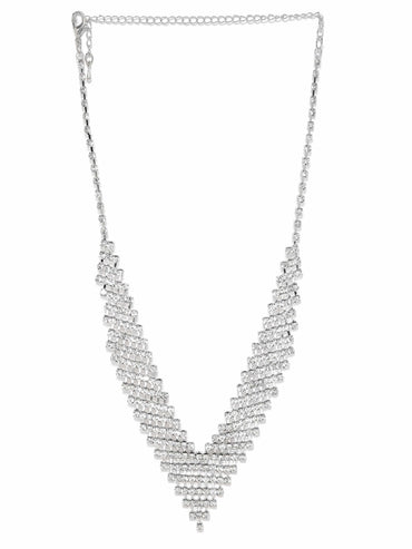 Rubans Gold Tone Mirror Studded Pearl beaded Choker Necklace Set Necklaces, Chains & necklace