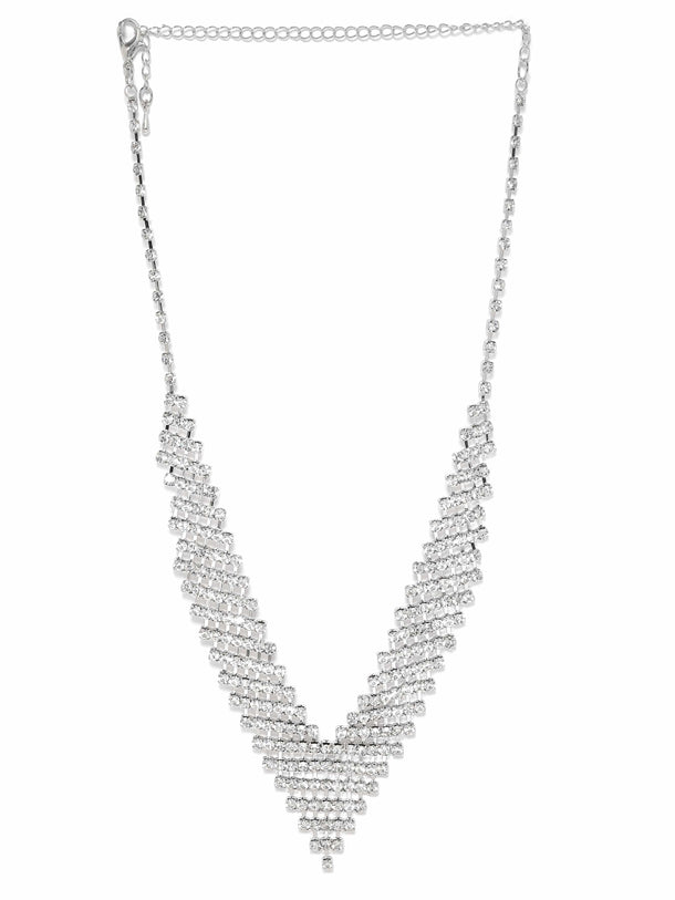 Rubans Gold Tone Mirror Studded Pearl beaded Choker Necklace Set Necklaces, Chains & necklace