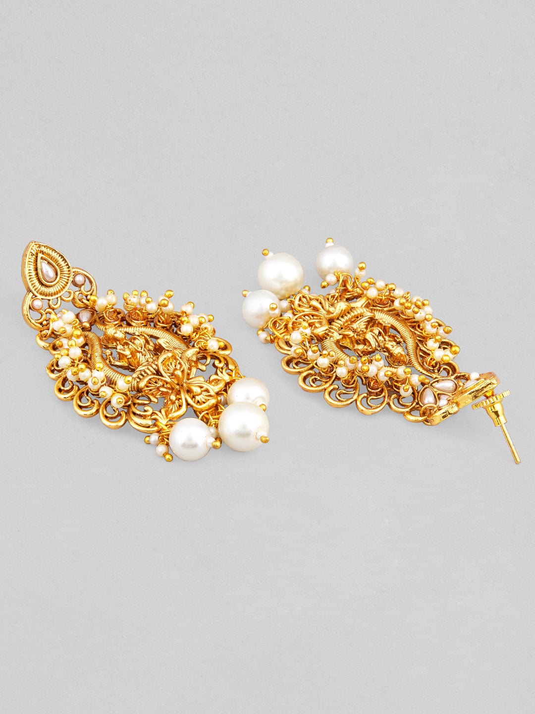 Rubans Gold-Toned Classic Drop Earrings Earrings
