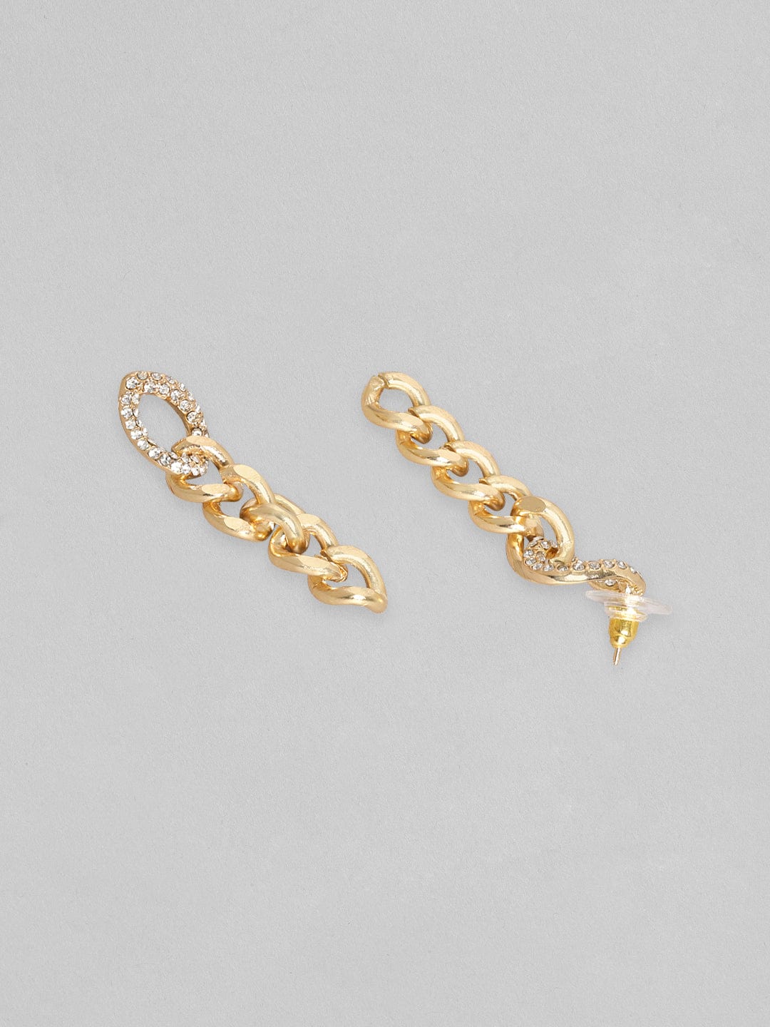 Rubans Gold Toned Cuban Link Dangle Earrings Earrings