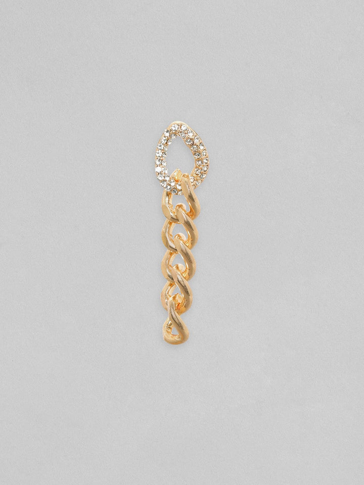 Rubans Gold Toned Cuban Link Dangle Earrings Earrings