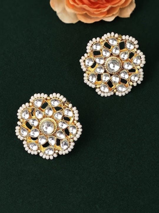 Rubans Gold-Toned Floral Stud Earrings Jewellery Sets