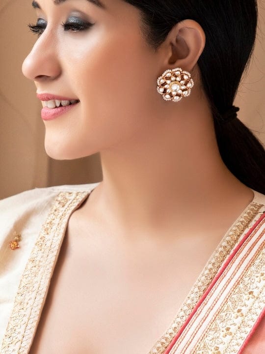 Rubans Gold-Toned Floral Stud Earrings Jewellery Sets