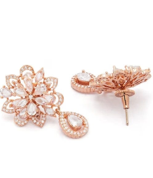 Floral Design 14 Kt Gold  Diamond Earrings  Diamond  Reliance Jewels