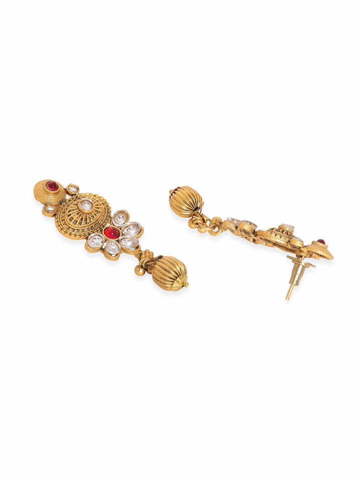 Rubans Gold toned Small White Beads Choker Set Jewellery Sets