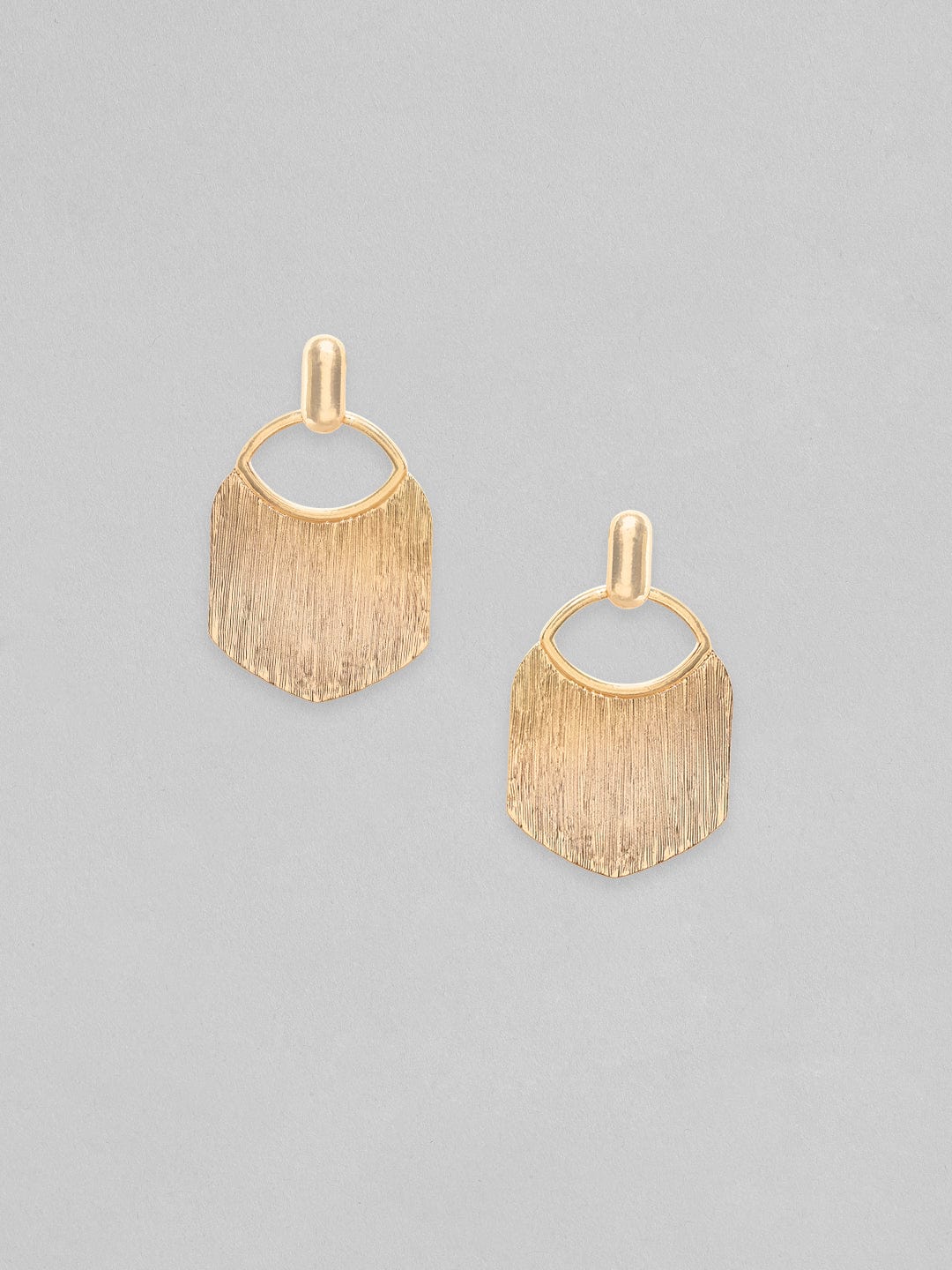 Rubans Gold Toned Textured Statement Tassel Earrings Earrings