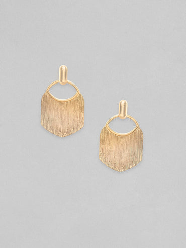 Rubans Gold Toned Textured Statement Tassel Earrings Earrings