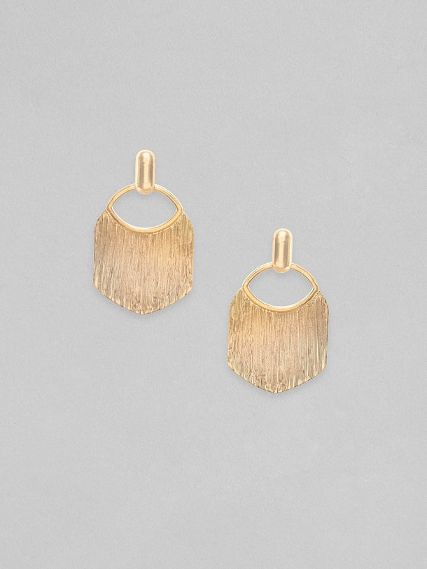 Rubans Gold Toned Textured Statement Tassel Earrings Earrings
