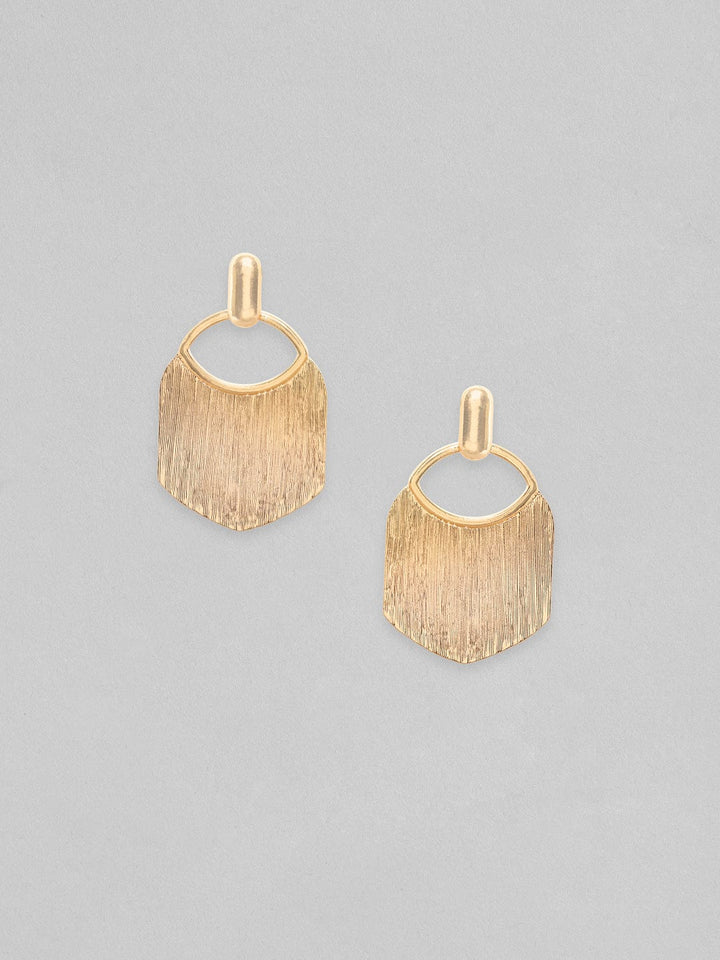 Rubans Gold Toned Textured Statement Tassel Earrings Earrings