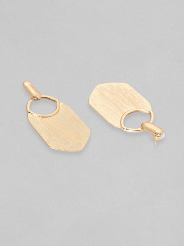 Rubans Gold Toned Textured Statement Tassel Earrings Earrings