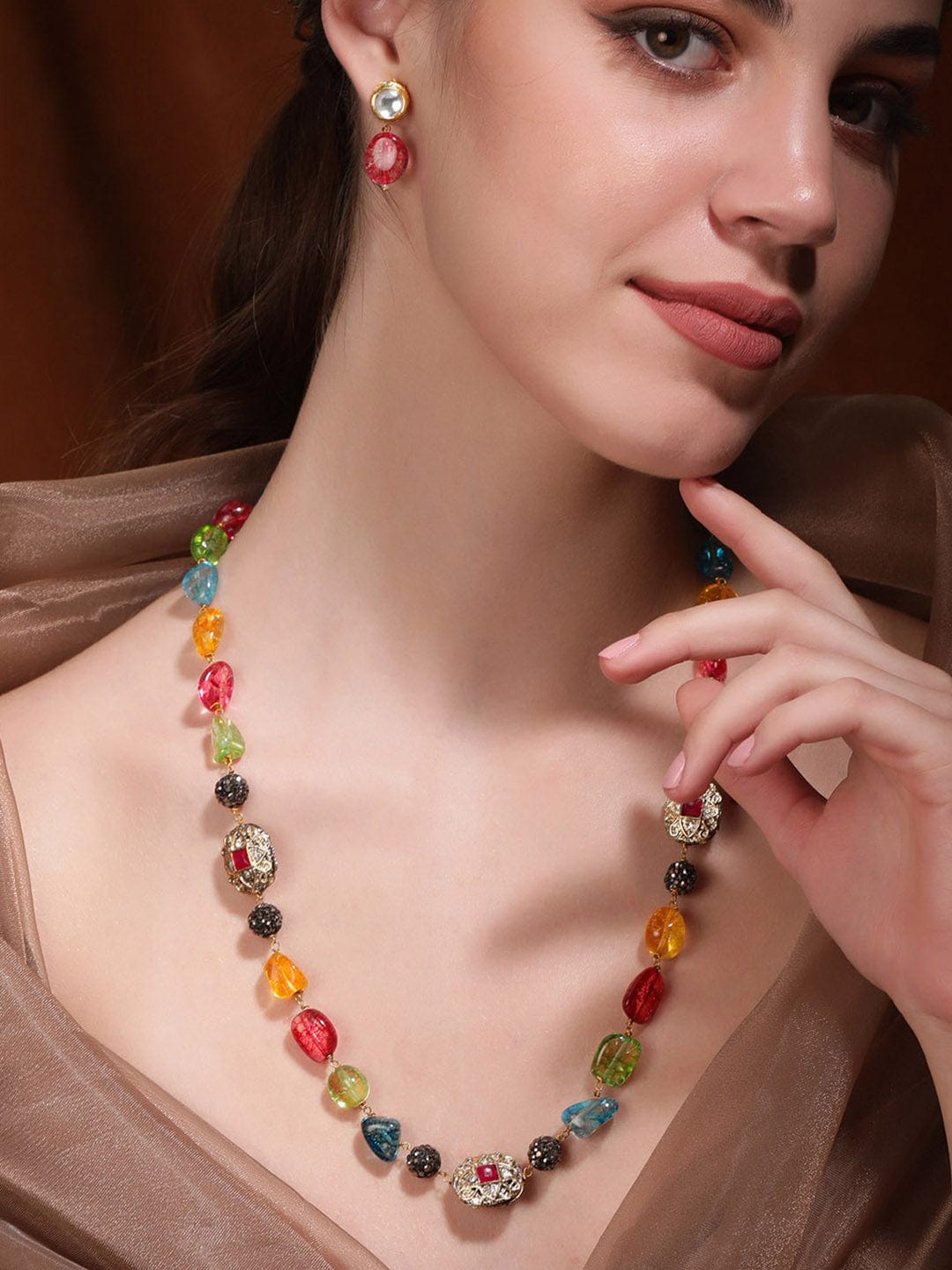 Choker Necklace Set for women & girls, Party wear multi stone