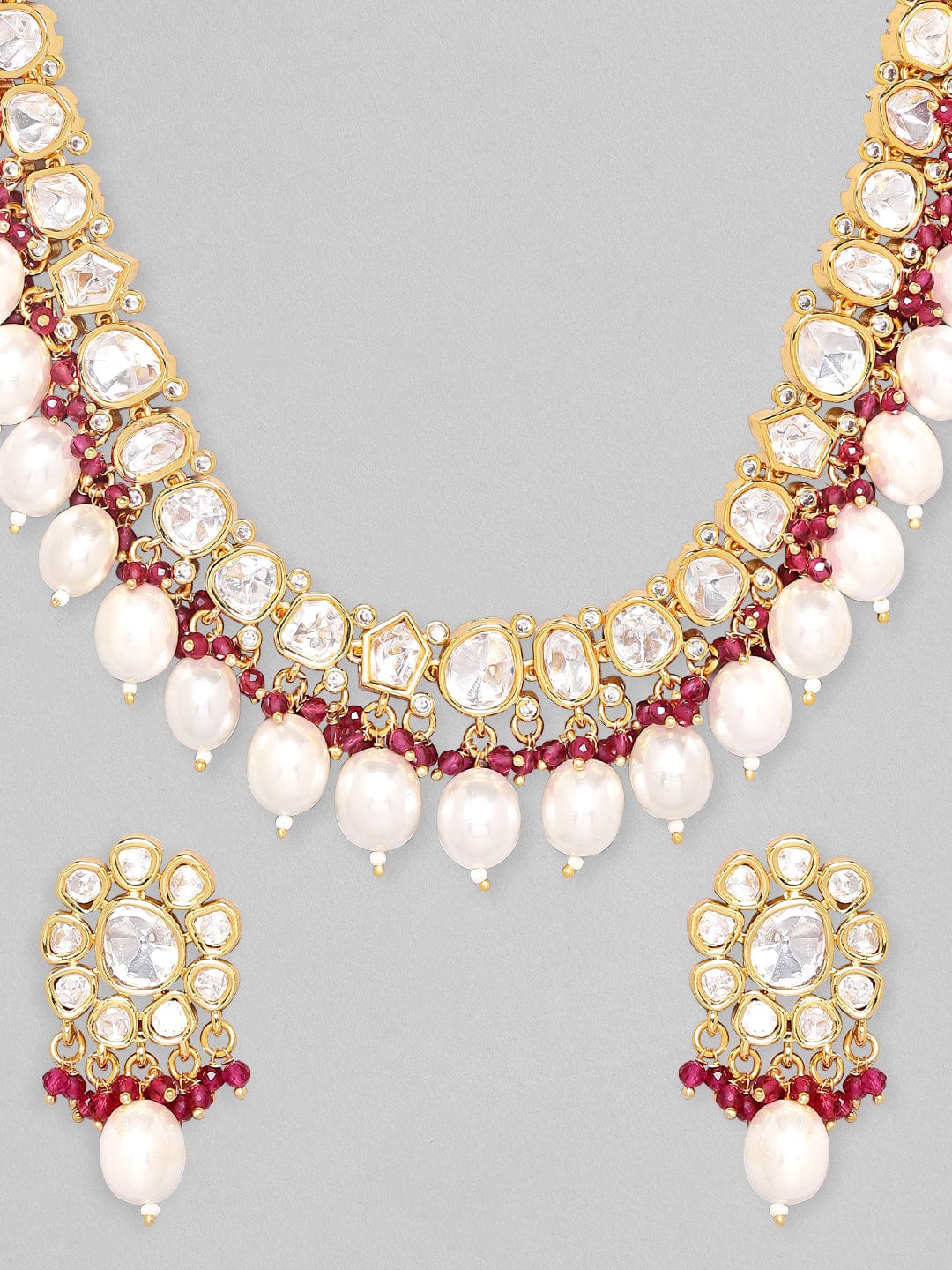 Simple but Lovely Almond Glass Pearl Choker Necklace & Earrings Set | eBay