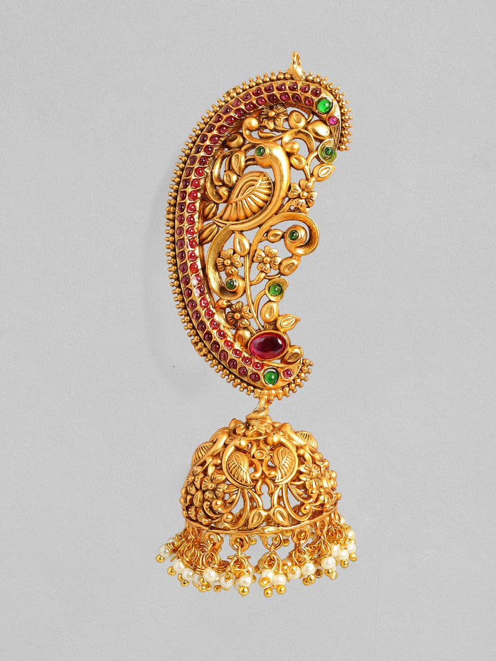 Rubans LUXURY Traditionally Handcrafted 22Kt Gold Plated Temple Jhumka Earrings Earrings