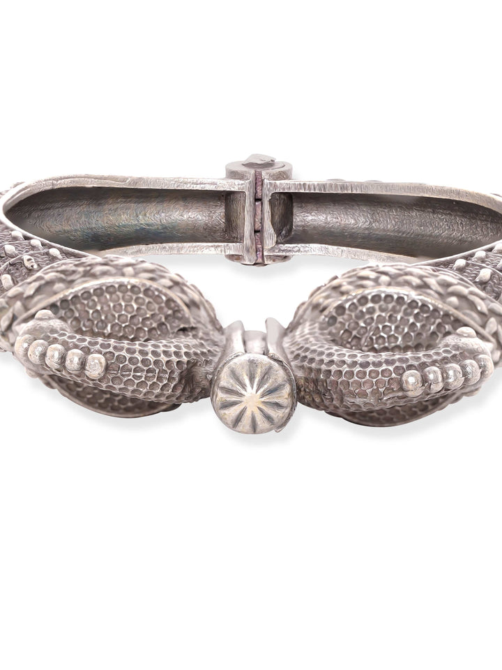 Rubans Majestic Peacock Oxidized Silver Plated Kada Bracelet Bangles & Bracelets