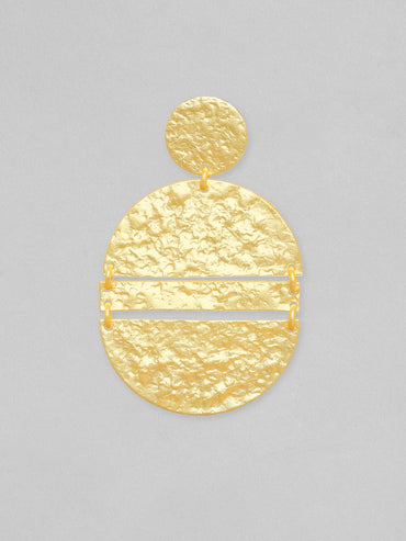 Rubans Matt Gold Finish Circular Textured Earrings. Earrings